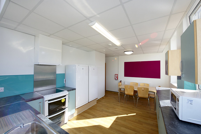 A shared kitchen in John Wood Building