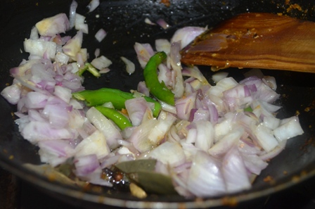 Onion and green chilli added