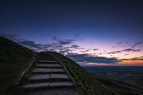 sunset landscape steps herefordshire britishcamp malvernhills