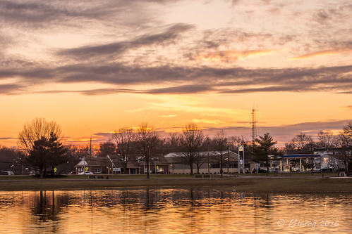 Sunset on spring lake county park, NJ