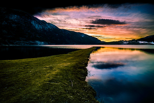 mountains nature norway sunrise reflections landscape colorful dramatic telemark seljord leefilters softgrad