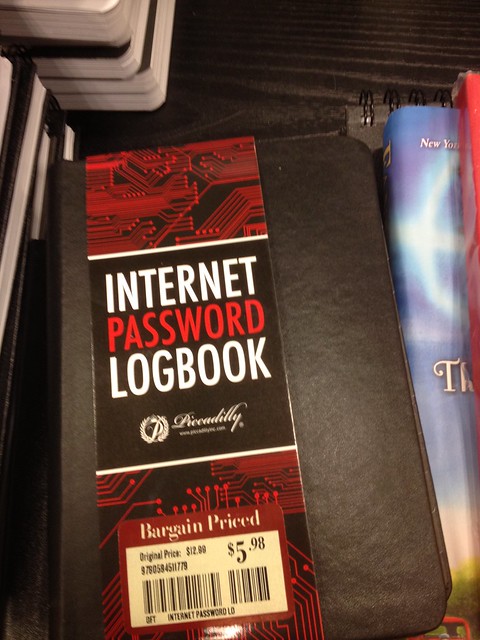 Internet password logbook