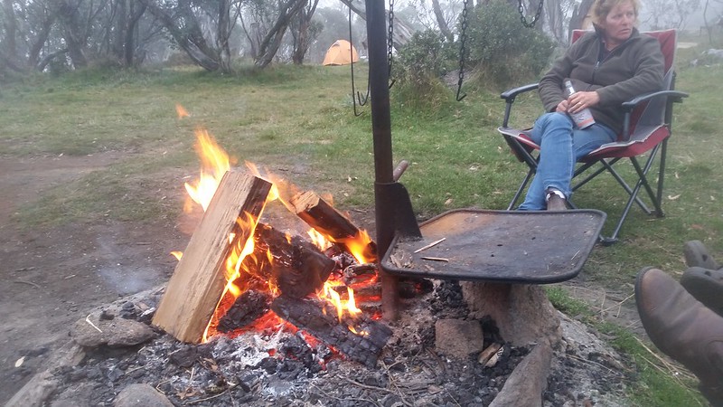 Campfire at Langford West campsite