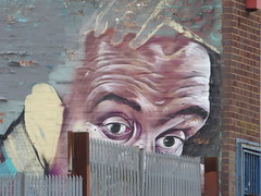 Graffiti street art - Bradford Street, Digbeth - man behind bars