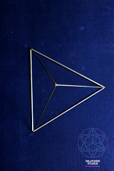 tetra ( tetrahedron ; is a polyhedron composed of four triangular faces, six straight edges, and four vertex corners. )