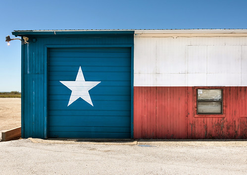 blue red white star paint texas flag pride lone roadside