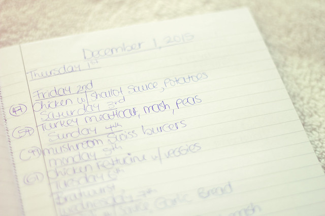 Menu Plan and Grocery Notebook