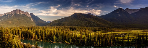banff alberta sony golden hour sun sky sunset river reflection nature bright blue contrast color colors colours colour clouds cloud canada dusk forest green landscape light mountain outdoors outdoor rock tree trees wimvandem water panorama train goldenhour bowriver hill mountainscape monumental nationalpark rocks valley wild wetlands z greatphotographers 1000faves