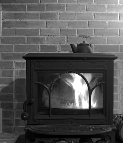 wood winter storm fire maine stove