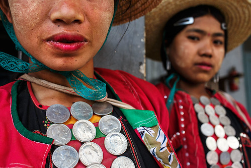 portrait woman asia burma myanmar ethnic minority palaung lashio silvercoins