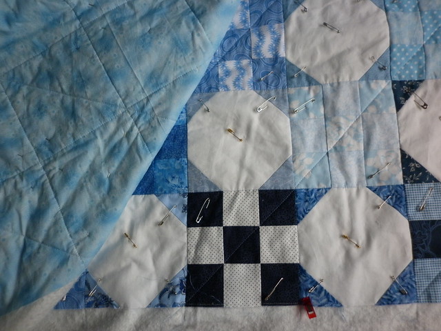 Blue and white quilt