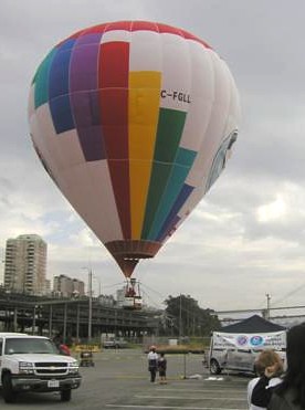 Photo: A balloon visited the New Westminster Quay and provided free rides.