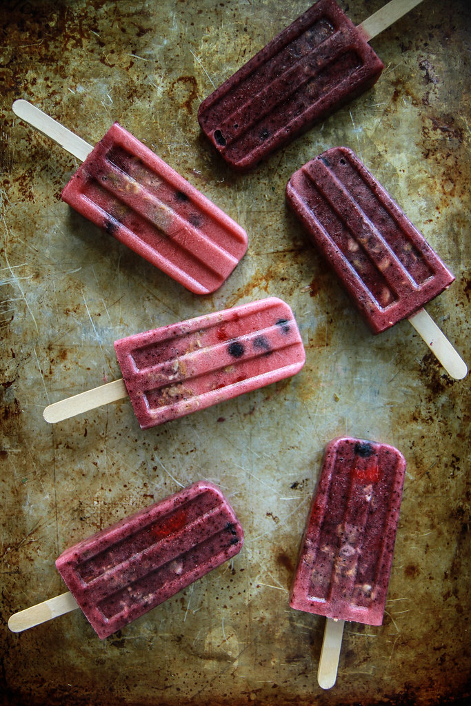 Berry Breakfast Smoothie and Granola Pops- Vegan and GF from HeatherChristo.com