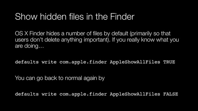Show hidden files in Finder