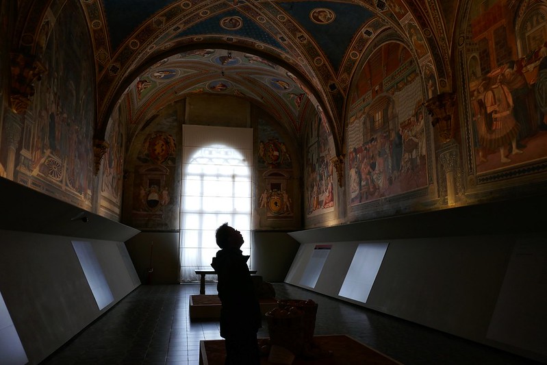 Frescos inside Siena cathedral, Tuscany