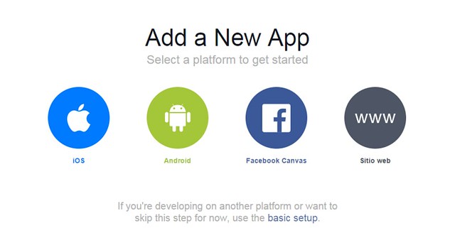 Crear tu aplicación de Facebook