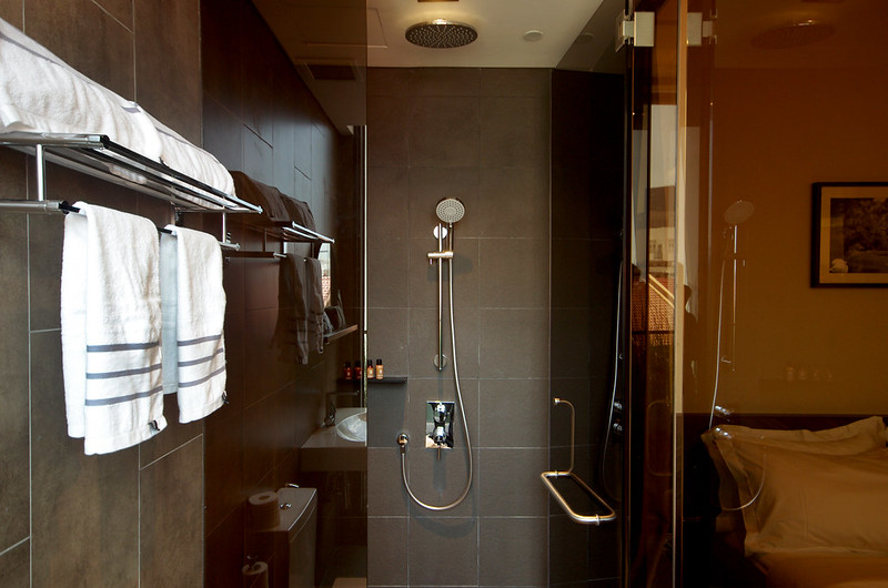 shower area - deluxe double room hotel yan singapore