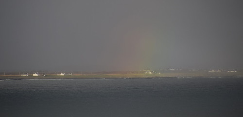 rain scotland rainbow view coastal tiree
