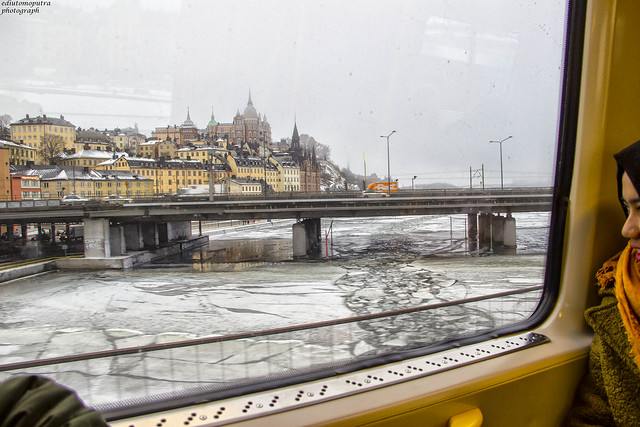 Frozen river, stockholm