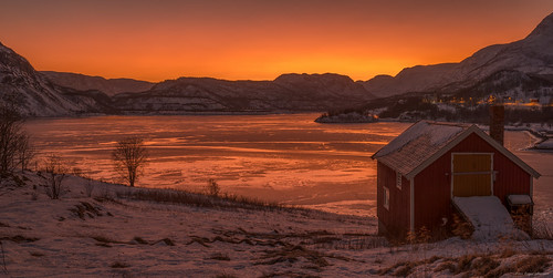 sunset norway golden arctic hour alta finnmark kåfjord
