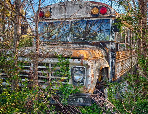 school bus abandoned vintage alabama explore transportation hdr morgancounty explored
