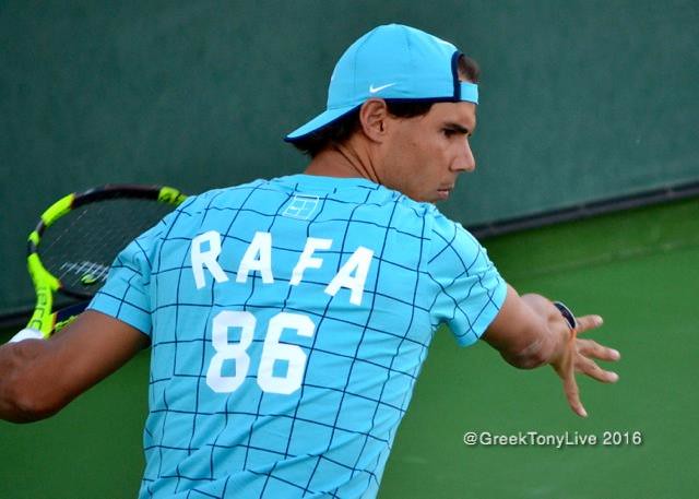 Rafael Nadal at practice