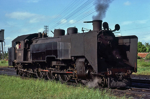 railroad train java asia transport engine rail railway steam transportation locomotive kodachrome cirebon esslingen c28 pjka 464t