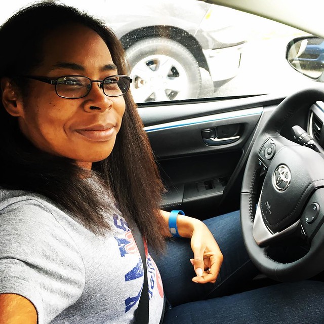 New car, straight hair, and a road trip. On my way to collect a new state. Georgia it's going down this weekend at the Snickers Marathon. #tourdeangie #teamhealthykids #teamnuun #weightlossjourney #webeatfat #werunsocial #travelgram #roadtrip #marathonman