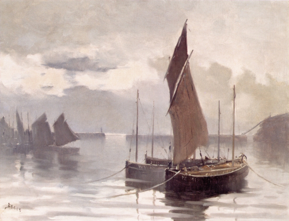 French Harbor Scene by Frank Myers Boggs