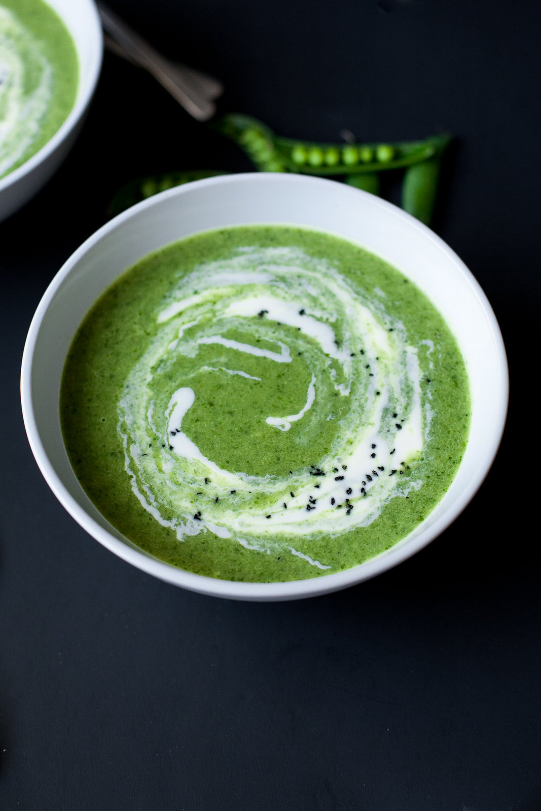 Spring Green Soup with Sugar Snap Peas (Paleo and Vegan versions)