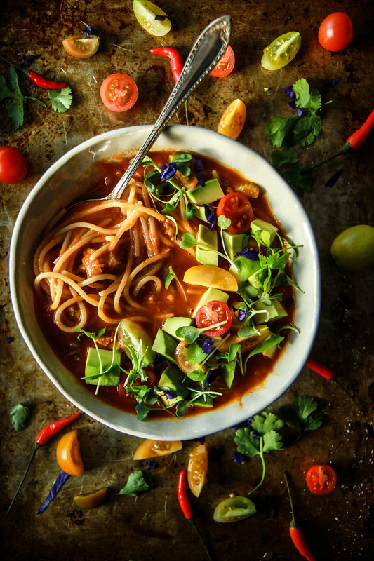 Spicy Mexican Chicken Noodle Soup -Gluten Free from HeatherChristo.com