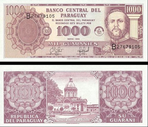 Paraguay p214a 1000 Guarani from 1998