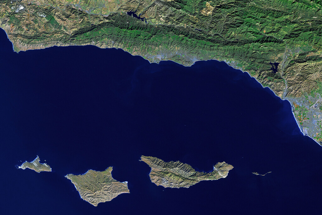 Landsat image of Channel Islands of California