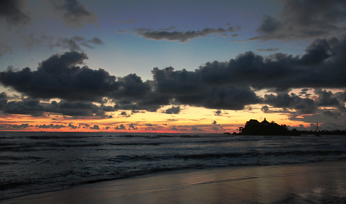 ocean travel sunset sky clouds canon temple outdoor south sri lanka tropics matara duwa paravi
