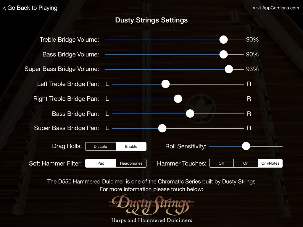 Dusty Strings Controls
