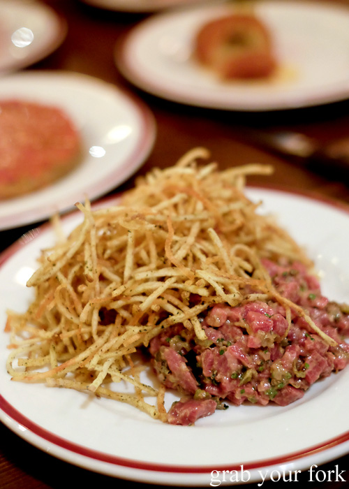 Prime beef tartare at Restaurant Hubert by Dan Pepperell, Sydney