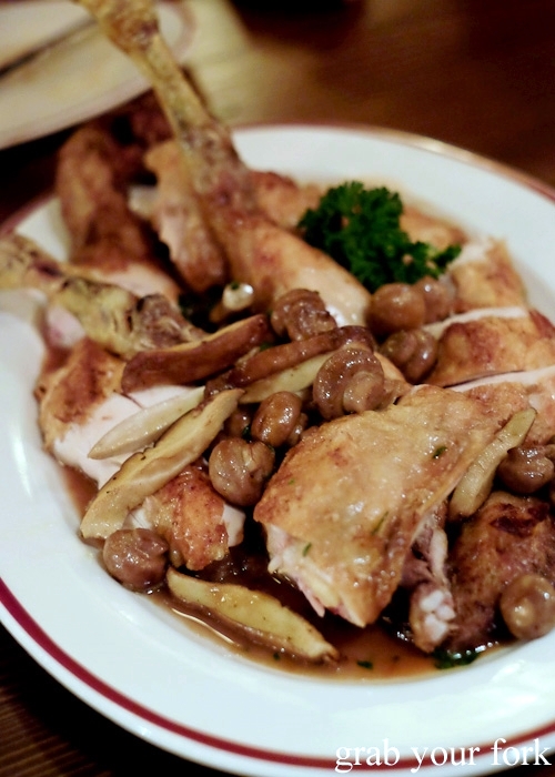 Chicken fricassee at Restaurant Hubert by Dan Pepperell, Sydney