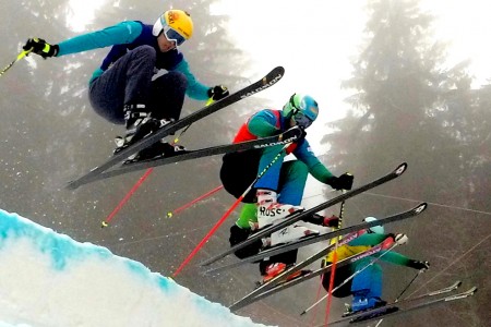 Skicross na Tanvaldském Špičáku s účastí Tomáše Krause