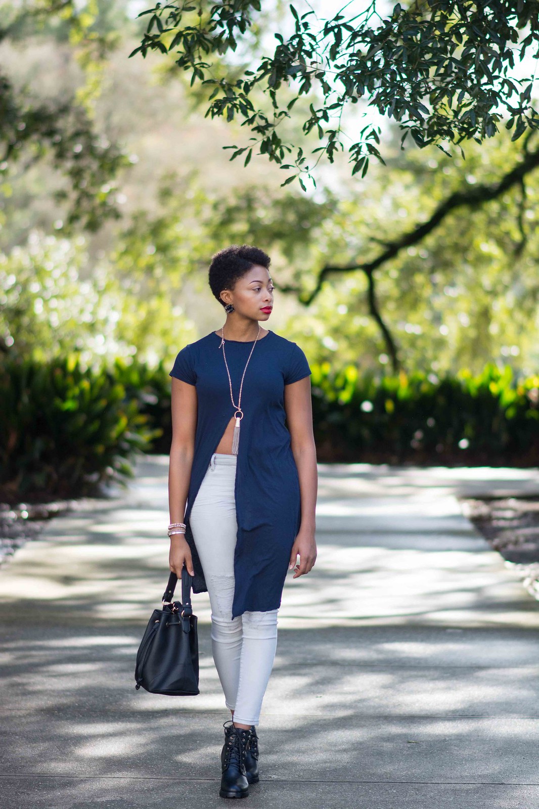 how to wear a front slit tunic