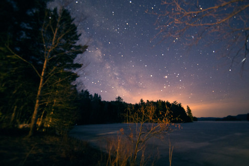morning lake canada night way stars shot quebec lac du milky voie étoile cerf lactée