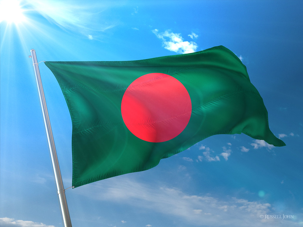 Photorealistic Flag of Bangladesh