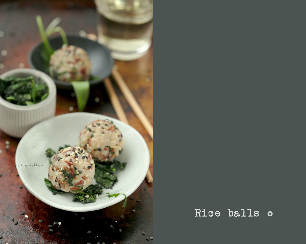 sesame - almond rice balls