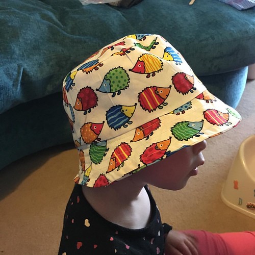 #naptime #sewing #hat @oliverands #buckethat I think she likes it!