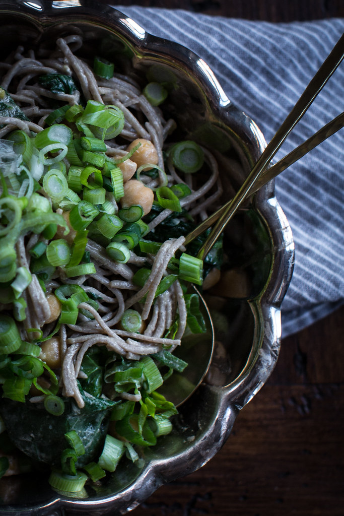 Expecting Eats | Soba Noodles with Chickpeas, Spinach, & Tahini Miso ...