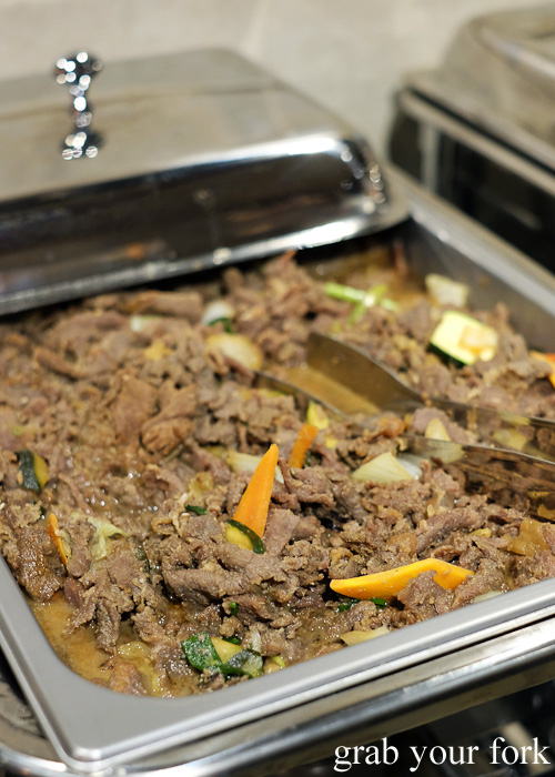 Bulgogi beef at the all you can eat Korean lunch buffet at The Bab, Haymarket