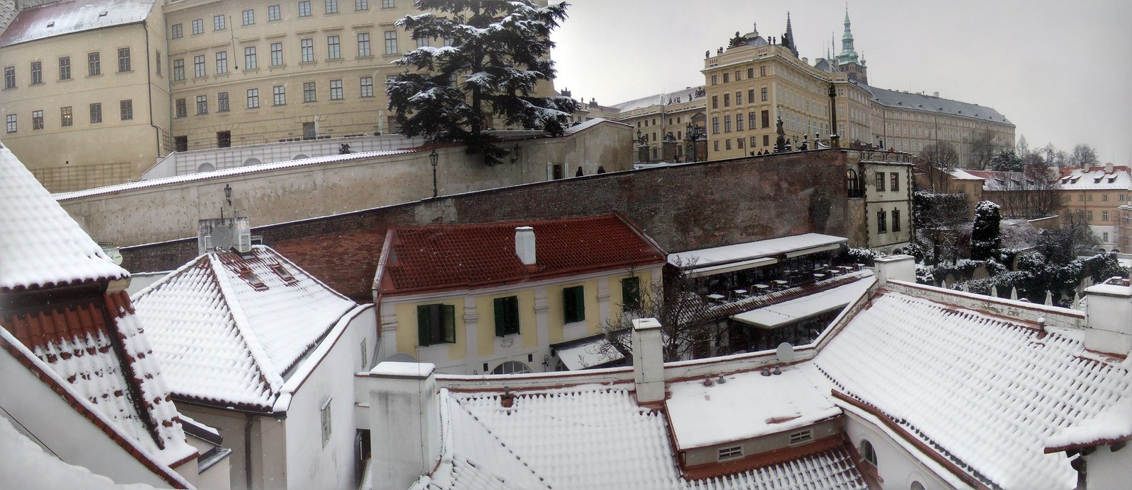 Prague in snow