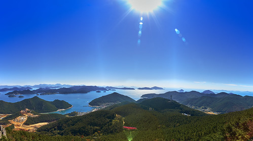 panorama sun islands south korea panoramic sunflare tongyeong donamdong