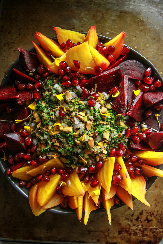 Beet Quinoa Salad with mint, pomegranate and pistachios from HeatherChristo.com