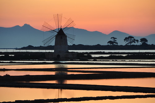 sunset sea windmill reflections mare riflessi mothia salinetrapanipaceco