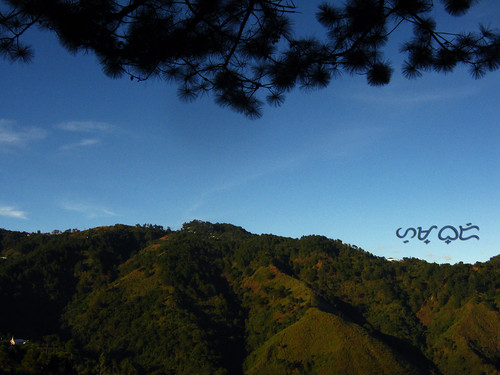 baguio monterazzas silhouette trees mountain sky bluesky outdoor landscape serene canon powershota480 travel vacation landschaft